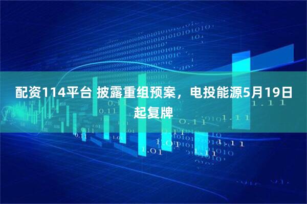 配资114平台 披露重组预案，电投能源5月19日起复牌